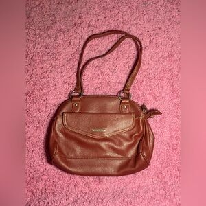 Laura Scott Vintage Handbag Shoulder Bag Purse Burgundy Dual Strap 90s